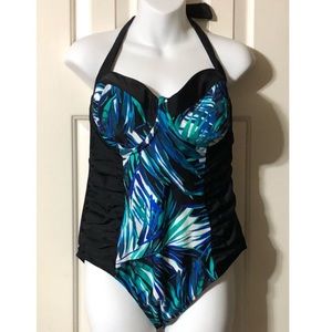 Women’s Halter Neck One Piece Bathing Suit, Sz:16W